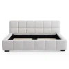 Cushy Boucle Fabric Bed - Contemporary Upholstered Platform Bed in Cream Boucle with Padded Headboard